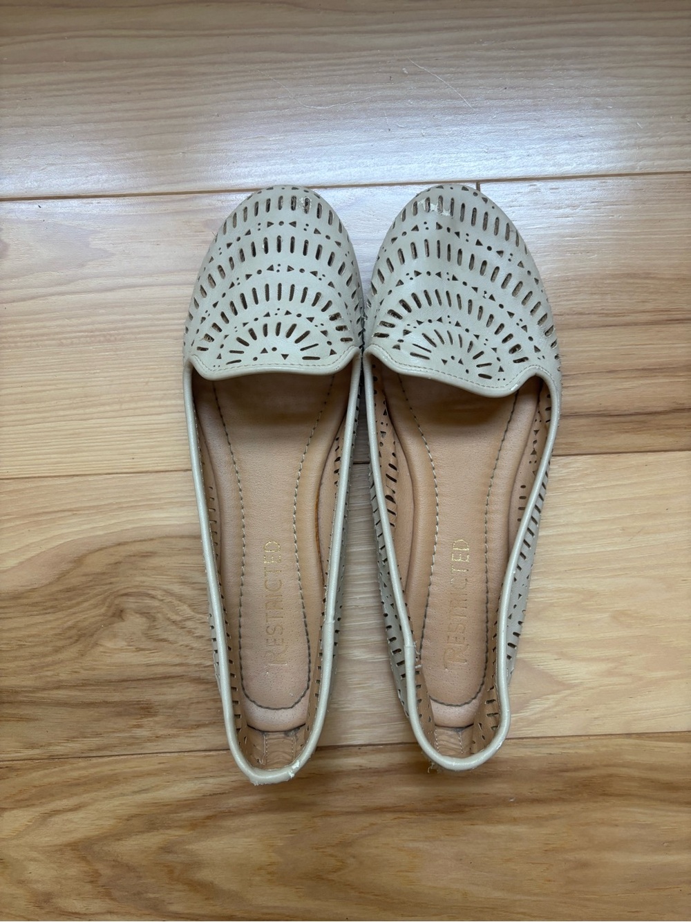 Restricted Beige Slip-On Flats